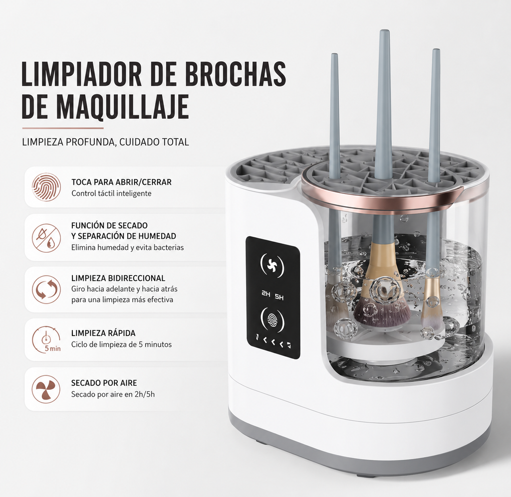limpiador y secador de brochas automático